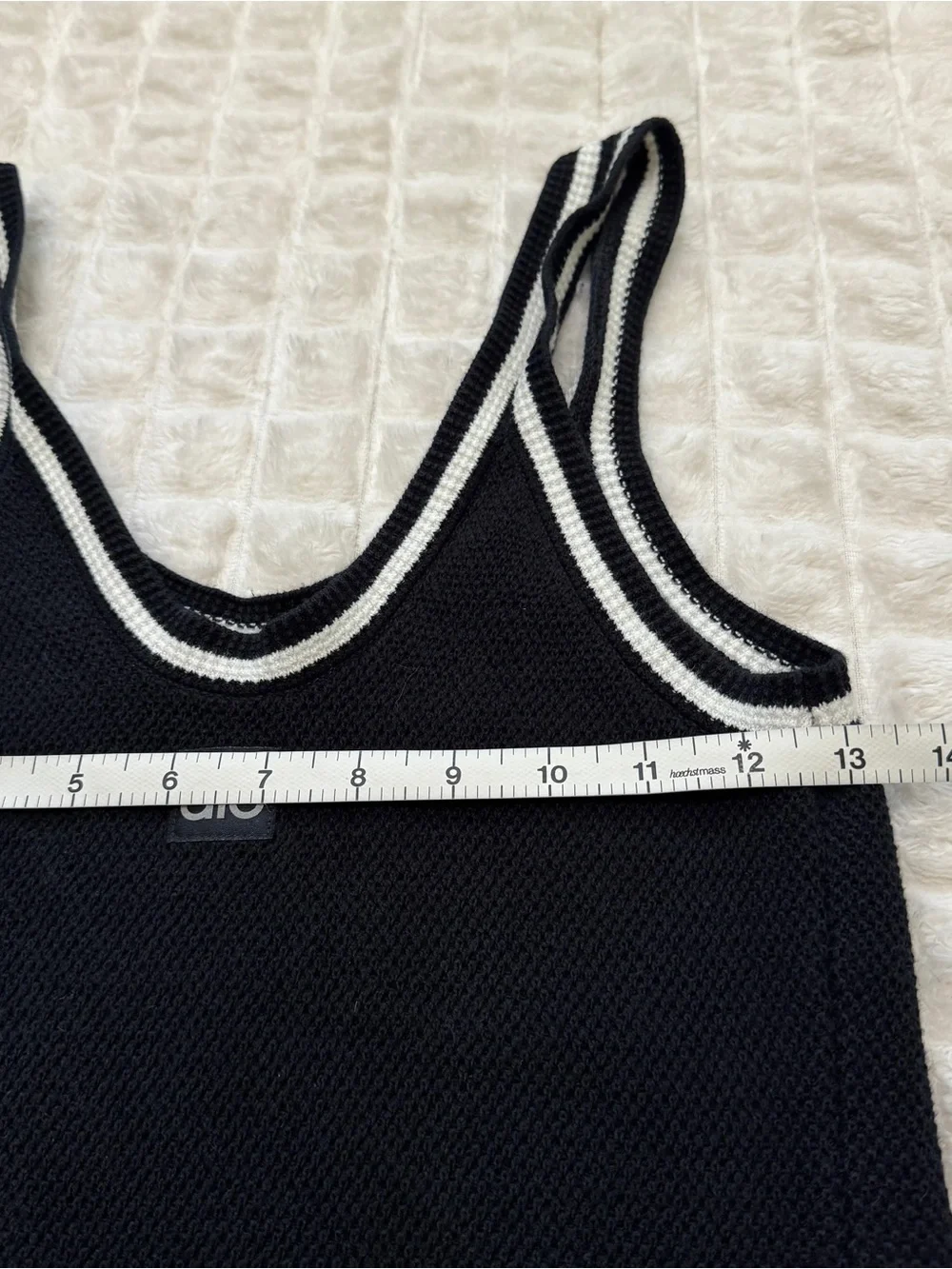 ALO Yoga XS / Small Black Tennis Club Sweater Knit Cropped Tank Top - Picture 5 of 6